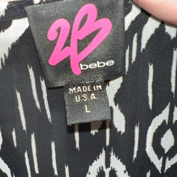 BEBE Sheer black and white cover up size L - Picture 6 of 8